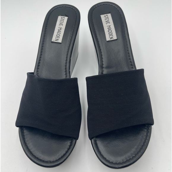Steve Madden Y2K Black Wedge Size 8 - Picture 2 of 12